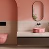 Set: Wall-hung toilet bowl + Countertop washbasin Rea Light Pink Matt