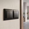 Double socket frame OSTE JNH014-2F Black