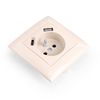Single grounded socket with frame + USB-A USB-C OSTE JNH004-G Beige