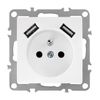 Single grounded socket + 2x USB-A OSTE JNH003-G White