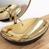 Countertop washbasin Rea Royal in Gold marble black mat