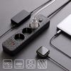 Prelungitor Multipriză 3 prize + 2x USB-A + USB-C JNH020-3A Black
