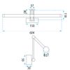 Bathroom LED wall sconce APP1900-1W 60cm BRUSH GOLD