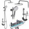 Shower set with thermostatic mixer REA Savio Led Chrome