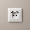 Single grounded socket with frame + 2x USB-A OSTE JNH003-G White
