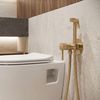 Podomítková bidetová baterie Rea Lungo Loop Diamond Brush Gold