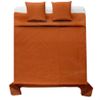 Couvre-lit en satin Palermo + Taies d'oreiller Caramel