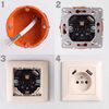 Single grounded socket + USB-A USB-C OSTE JNH004-G Beige