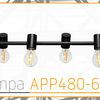 Lampă de tavan din metal, negru industrial APP480-6CP