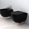Závesná WC misa REA CARLO Mini Rimless Flat - matná čierna