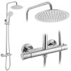 Set de douche sans bec avec thermostat Rea Lungo Chrome