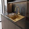 Стоманена мивка с комплект аксесоари 3 бр. REA Leo 50 Brush Gold