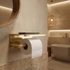 Suport pentru hârtie igienică cu poliță 6613 Modern Gold