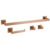 Bathroom Accessories Set Rio Brush Copper 4 Pieces