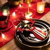 Christmas cutlery cover 4 pcs Red Reindeer