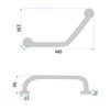 Barre d’appui d’angle pour salle de bain Chrome