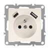 Single grounded socket + USB-A USB-C OSTE JNH004-G Beige