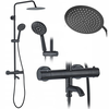 Thermostatic shower set Lungo Black