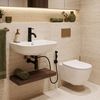 Washbasin faucet with bidetta Rea Lungo Black