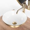 Countertop basin REA STELLA Gold Brush / White