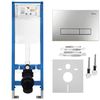 Concealed WC Frame Set Slim 024N with Satin HD Button