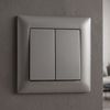 Double Switch with Frame OSTE JNH007-W GREY