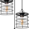 Lampa Sufitowa Wisząca Potrójna Metalowa Loft 392204 Czarna