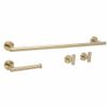 Bathroom Accessories Set Ari Brush Gold 4 Pieces