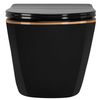 Toilet bowl Rea CARLO Mini Rimless Duroplast Flat Black Gold Edge