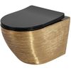 Viseča straniščna školjka Rea Carlo Mini Tornado Black Brush Gold