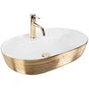 Lavabo sobre encimera Rea Aura 61 White Gold Brush