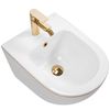Комплект тоалетна чиния Rea WC CARLO Mini Flat + bidet CARLO Mini White Gold Edge