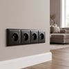 Štvornásobný rámik pre zásuvky OSTE JNH016-4F Black