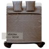 Couvre-lit en satin Verona + Taies d'oreiller Beige