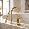 Robinet de Baignoire 3 Trous Rea Lungo Gold