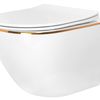 Toilet bowl Carlo white Mini Flat Gold Edge