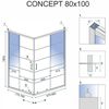 shower enclosure Rea Concept Black 80x100