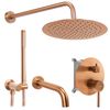 Colonne de douche-baignoire encastrée Rea Lungo Copper Brush + BOX