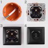Single grounded socket + 2x USB-A OSTE JNH003-G Black