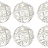 CHRISTMAS TREE BAUBLES SET WHITE 6PCS KL-21X26