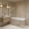 Built-in acrylic bathtub Rea Gloria 130
