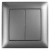 Double Switch with Frame OSTE JNH007-W GREY