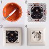 Single grounded socket + 2x USB-A OSTE JNH003-G Beige