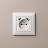 Single grounded socket + USB-A USB-C OSTE JNH004-G White