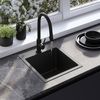 Стоманена мивка с комплект аксесоари 3 бр. REA Leo 40 Black