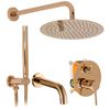 Colonne de douche-baignoire encastrée Rea Lungo Copper + BOX