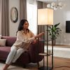 Lampa Stojąca Podłogowa JNH050-1F White z półkami