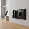 Double socket frame OSTE JNH014-2F Black