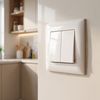 Double Switch with Frame OSTE JNH007-W WHITE