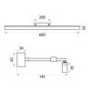 Aplică LED pentru baie APP1870-1W 60cm CHROME